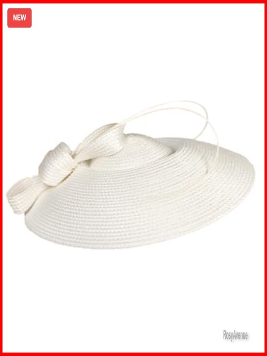 Straw Derby Hat with Feather Fascinator for Weddings & Parties main image 5